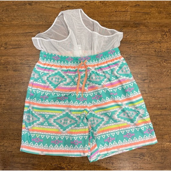 Chubbies Green Geometric Aztec Tribal Lined Swim Trunks Shorts 7" Inseam Men's L - Picture 4 of 6